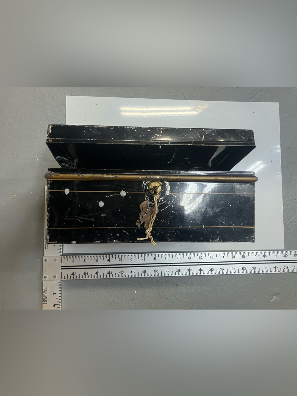 Vintage black metal box